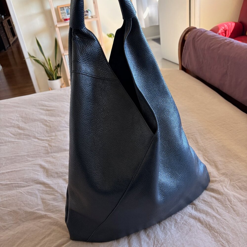 Italian Hobo Bag - Navy - Large
